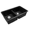 Msi Black Double Bowl 33in X 19in Quartz Undermount 50/50 Kitchen Sink ZOR-QTZ-DBSNK-0100 - alternate 4